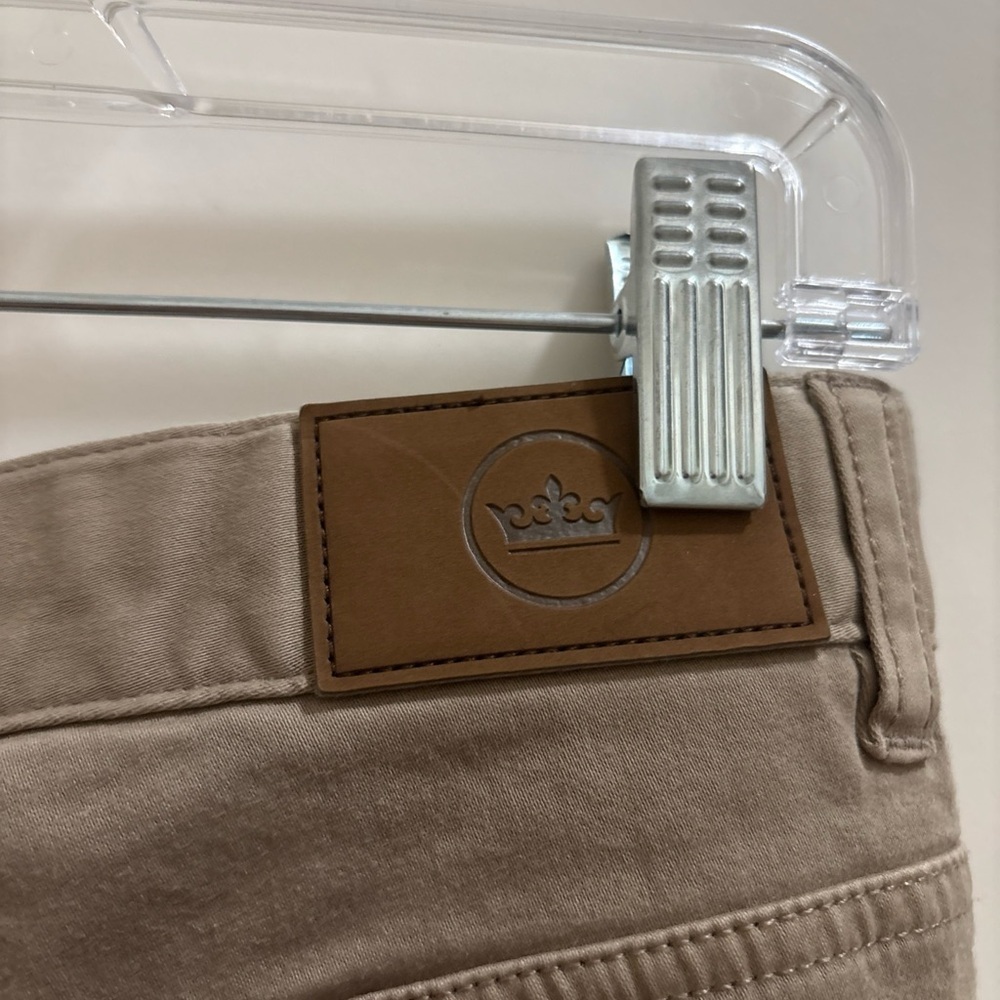 Peter Millar Pants Men's Signature Sateen Five-Pocket Pant Men’s Size 35x33 Tan - Picture 4 of 5
